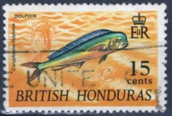 British Honduras Dolphin Stamp 15 cents