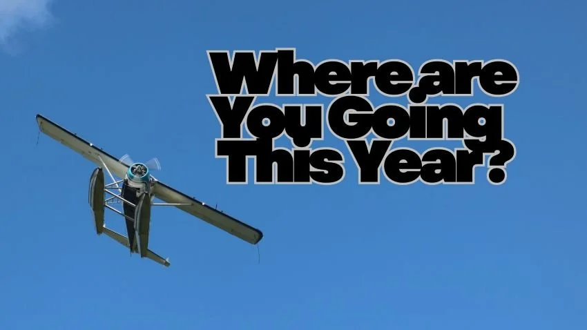 Float plane taking off in Bristol Bay Alaska