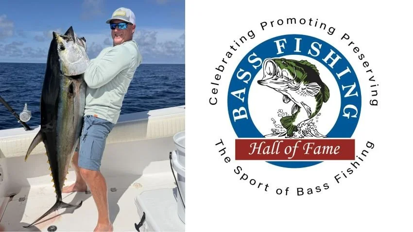 Bass Fishing Hall of Fame Logo with inductee Skeet Reese