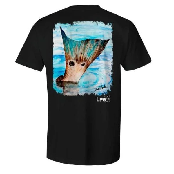 Black t-shirt with redfish tail