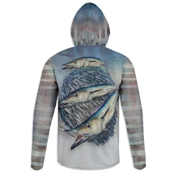 Wetlands USA wahoo baitball hooded fishing shirt