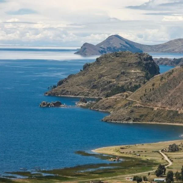 Aerial View of Lake Titicaca Bolivia