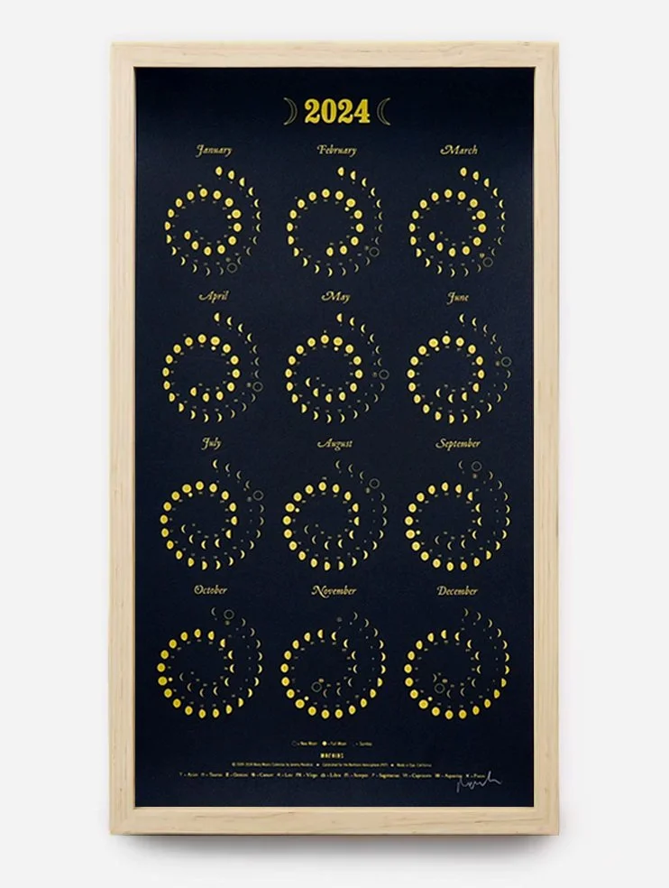 2024 Moon Calendar Framed Print — FORGE | Red Bank