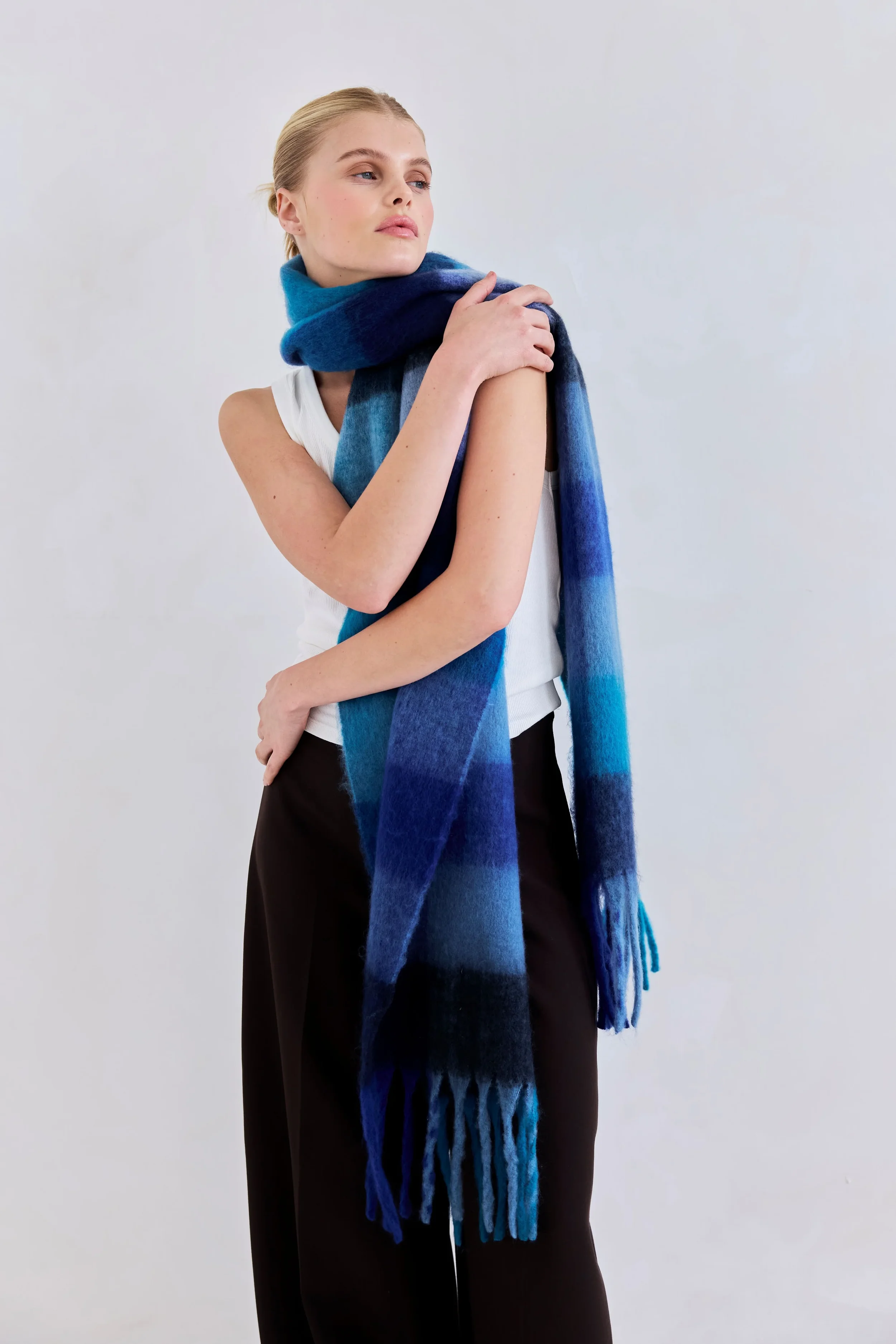 2 The Reykjavik Check Scarf in Frozen Tides.webp