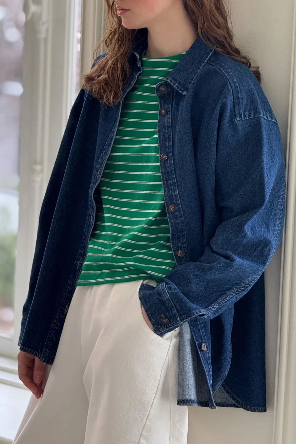 1 Le Bon Shoppe Owen Shirt in DARK DENIM.jpg