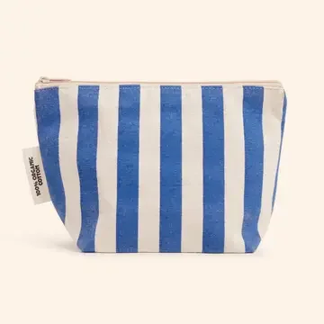 Organic Cotton Zipper Pouch - Blue