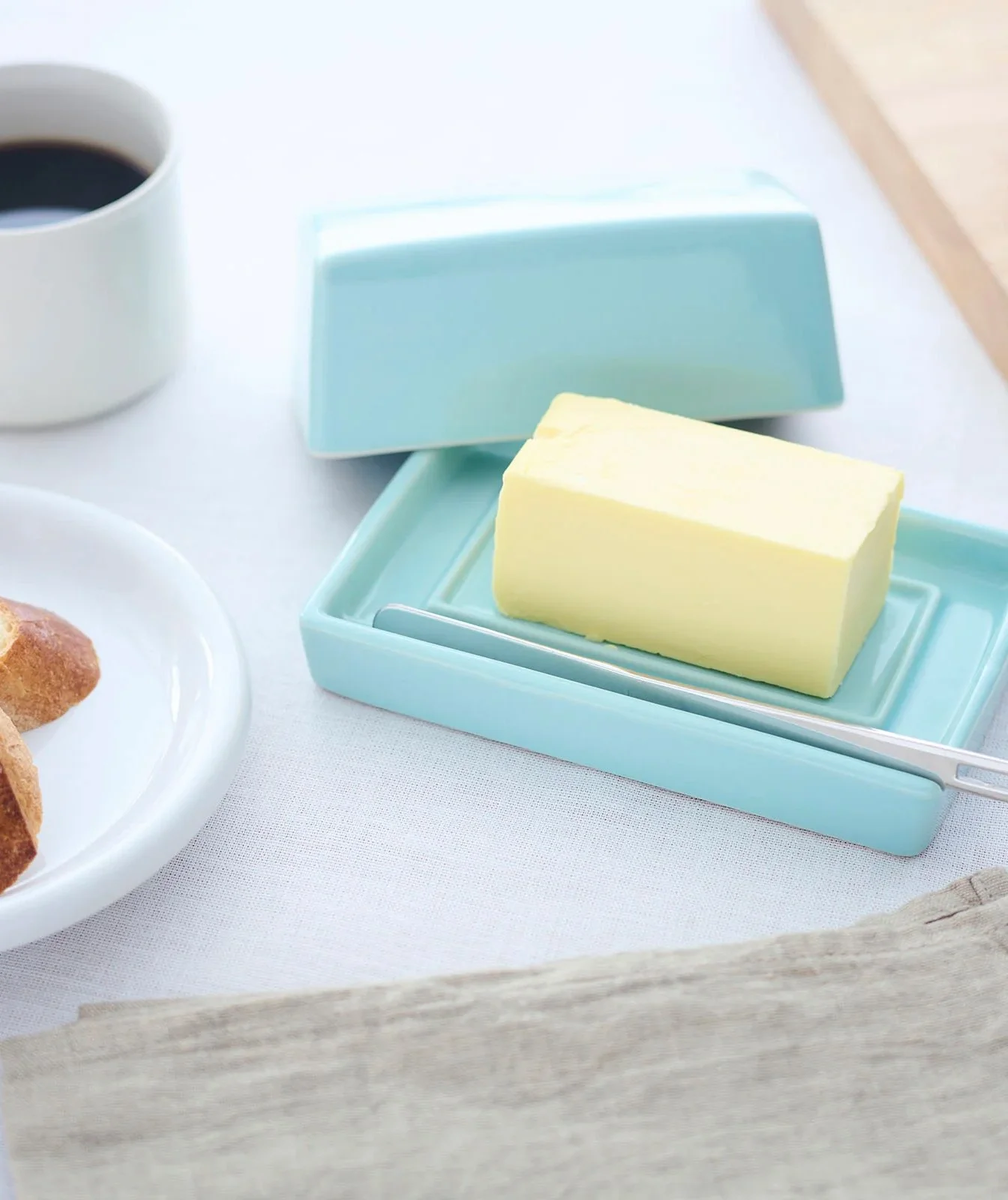 Bee House Butter Dish with Knife in Aqua Mist 3.jpg