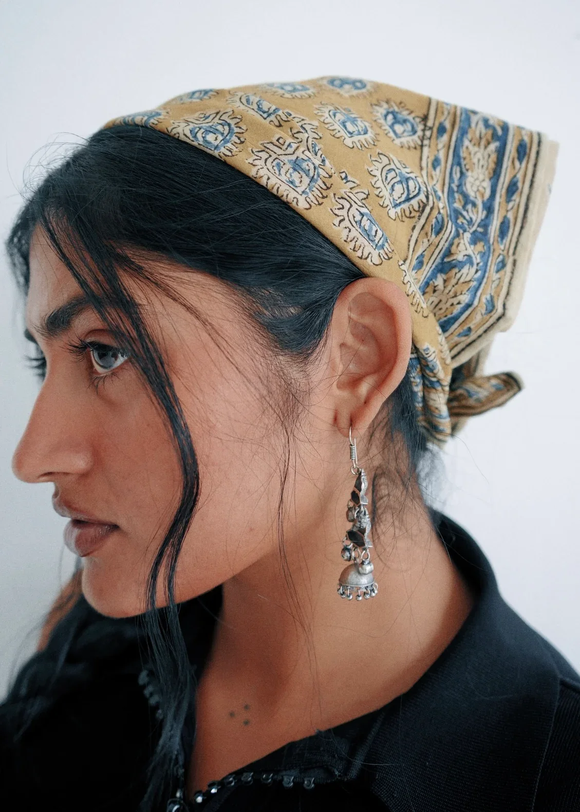 Kalamkari Cotton Bandana in Diya Mustard