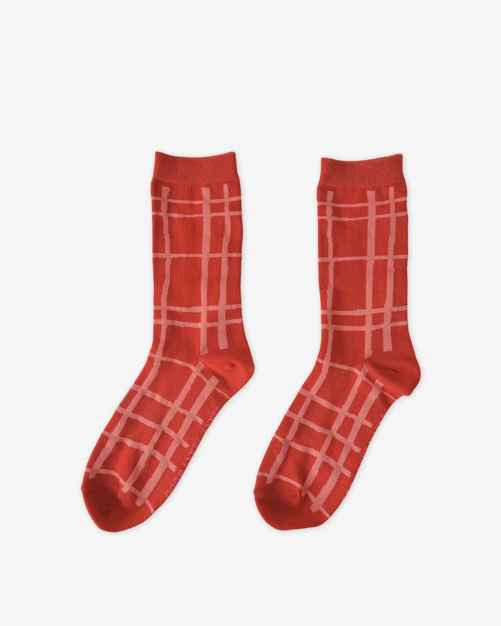 Crew Socks in Brick & Coral