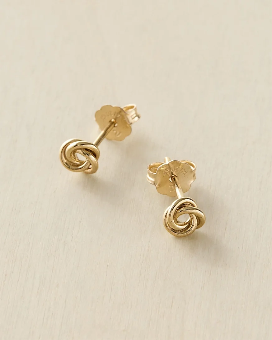 5 Petite Knot Studs in Gold.webp