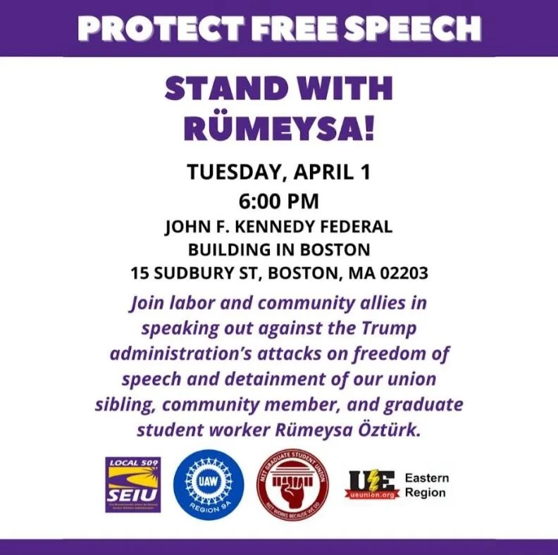 Do not stop speaking about Gaza and fighting for justice for Rümeysa