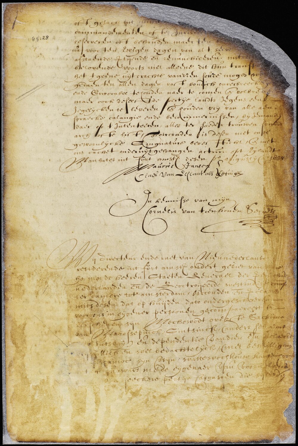 1639 Indian Deed to West India Co. (page 1)