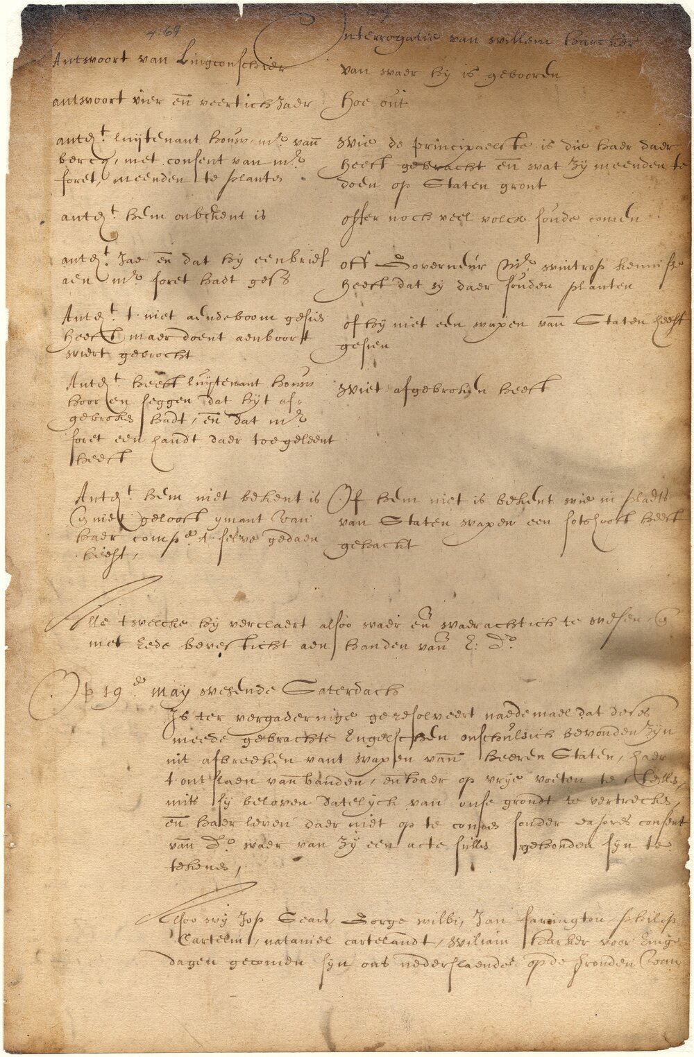 Resolution to free &amp; banish the Englishmen, 19 May 1640