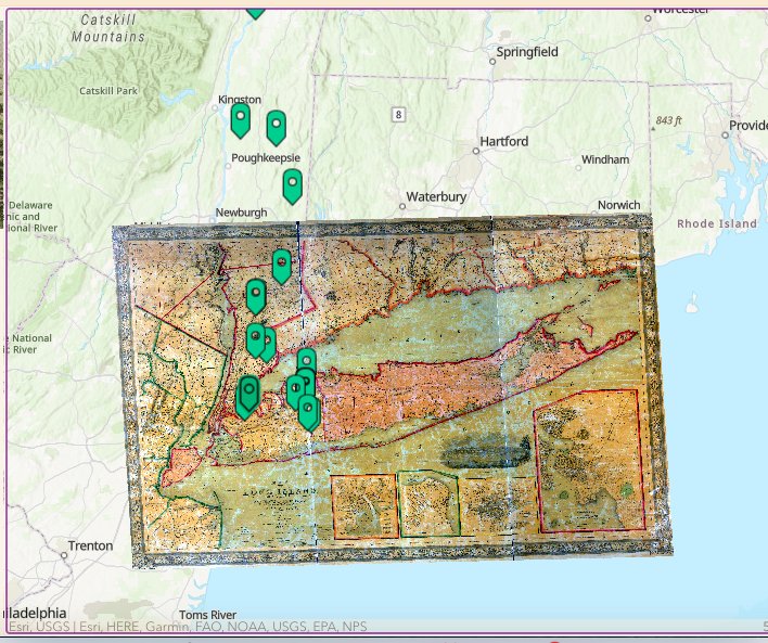 Underground Railroad sites near Flushing: Historic Map Overlay