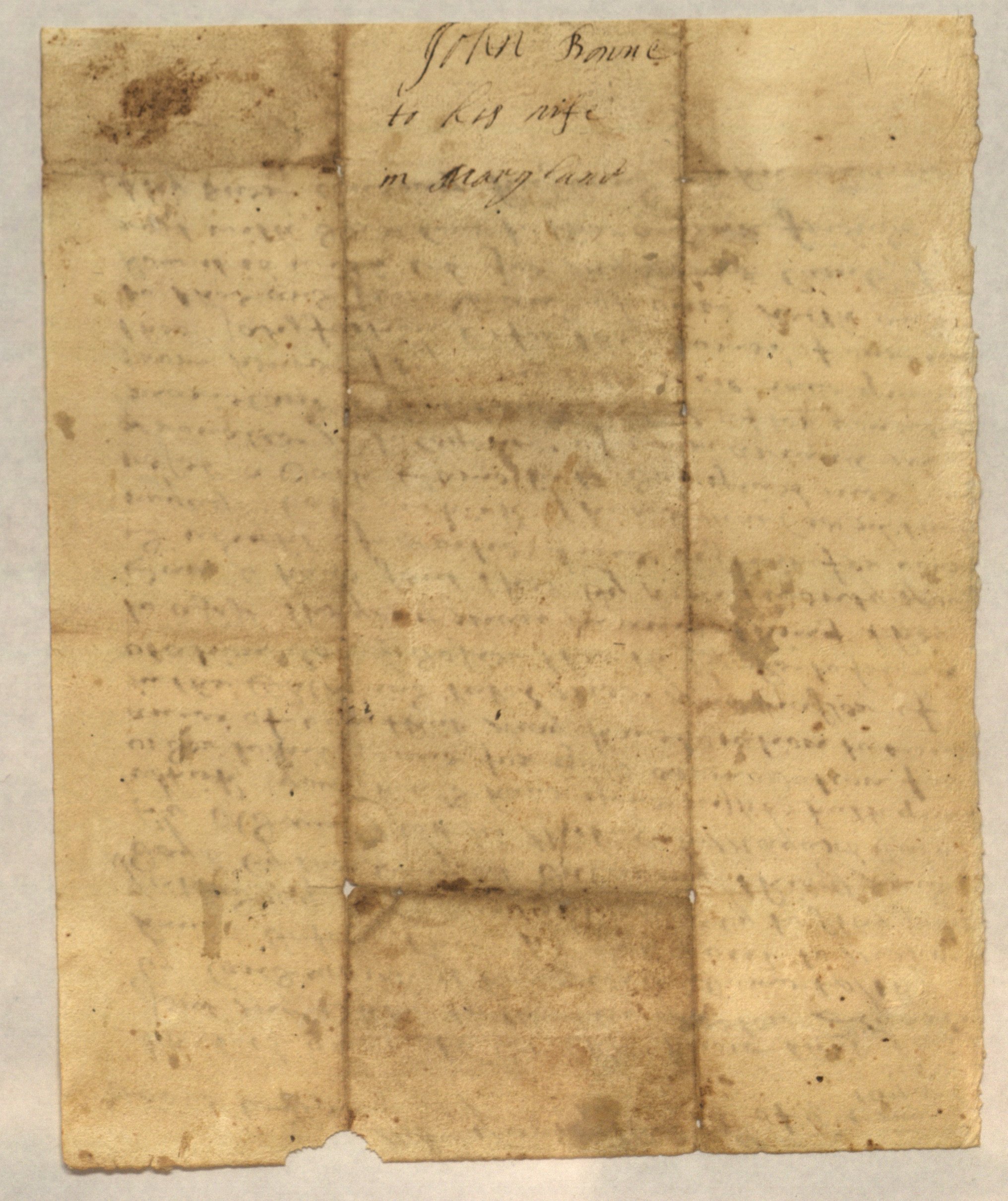 Letter, John Bowne to Hannah Bowne, March 1674/5 (page 2)