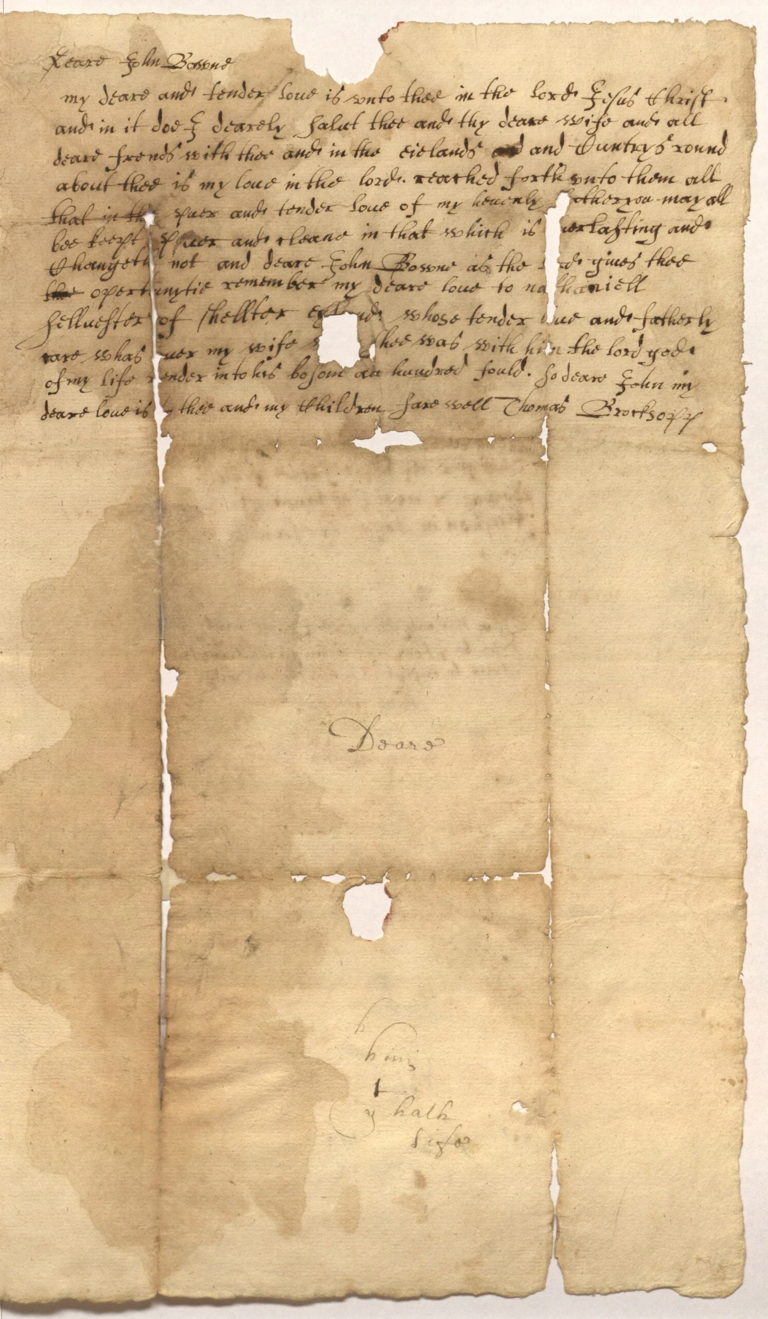 Brocksopp Letters, 1664 — Bowne House