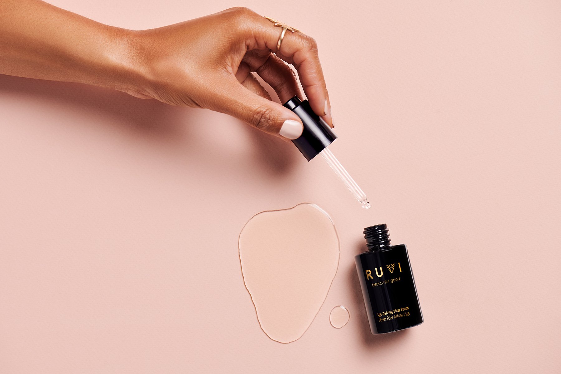 Social media content photo of skincare product detail for local brand marketing