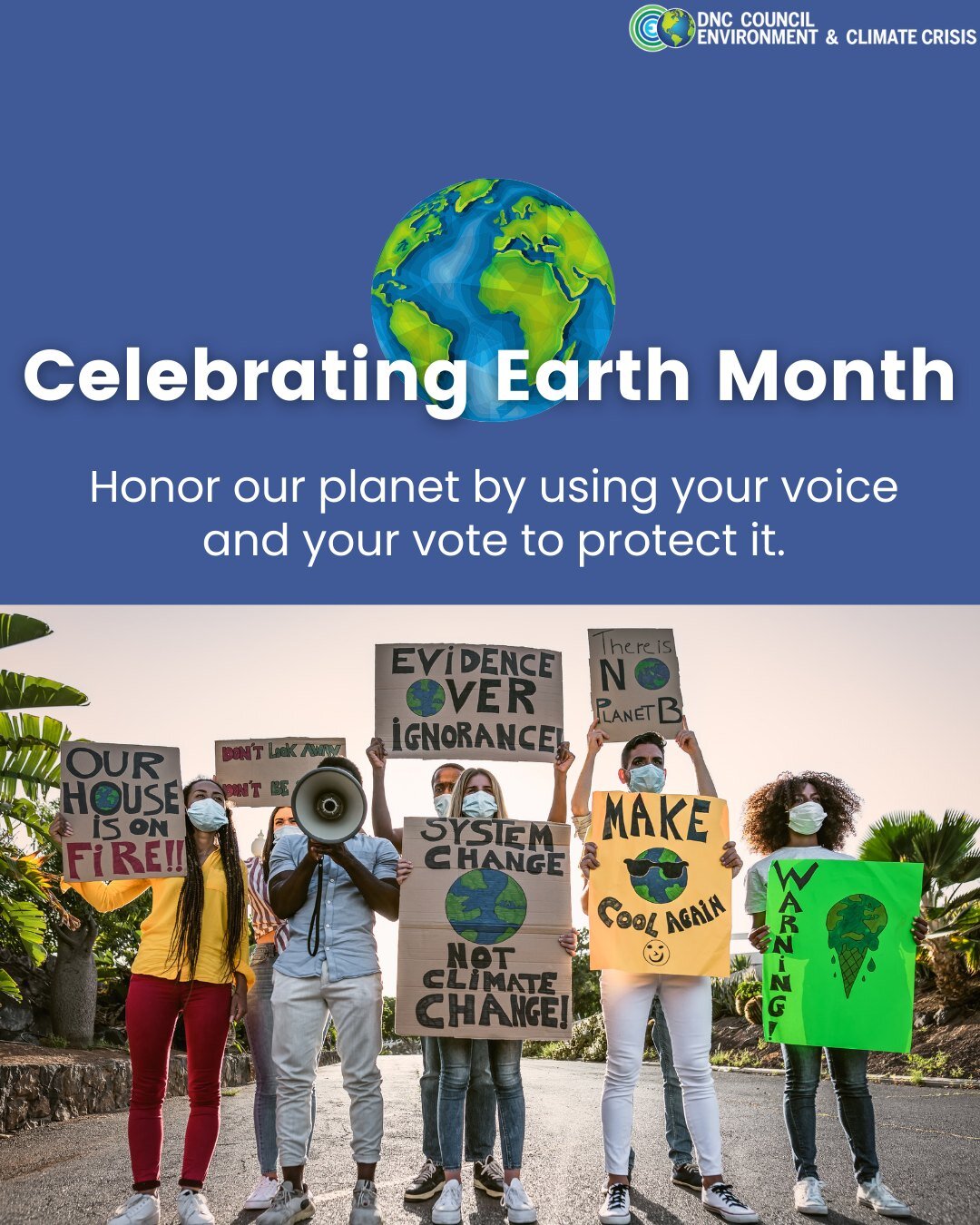 Earth Month is here! 🌎 🌸 

We're all about Earth all year long, but it's special to honor and celebrate people and our planet in April. This year is especially crucial as November elections approach. Climate is on the ballot, and it's time to take 