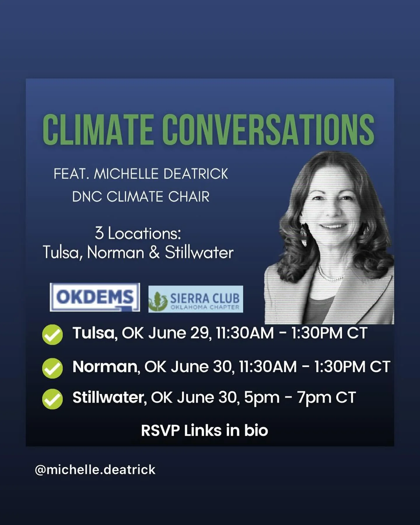 Excited as the DNC Climate Council's 2025 Listening and Organizing Tour heads to Oklahoma for 4 events!