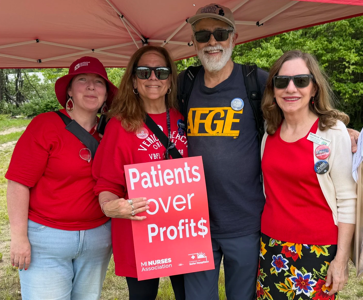 Chair Deatrick Stands with University of Michigan Nurses