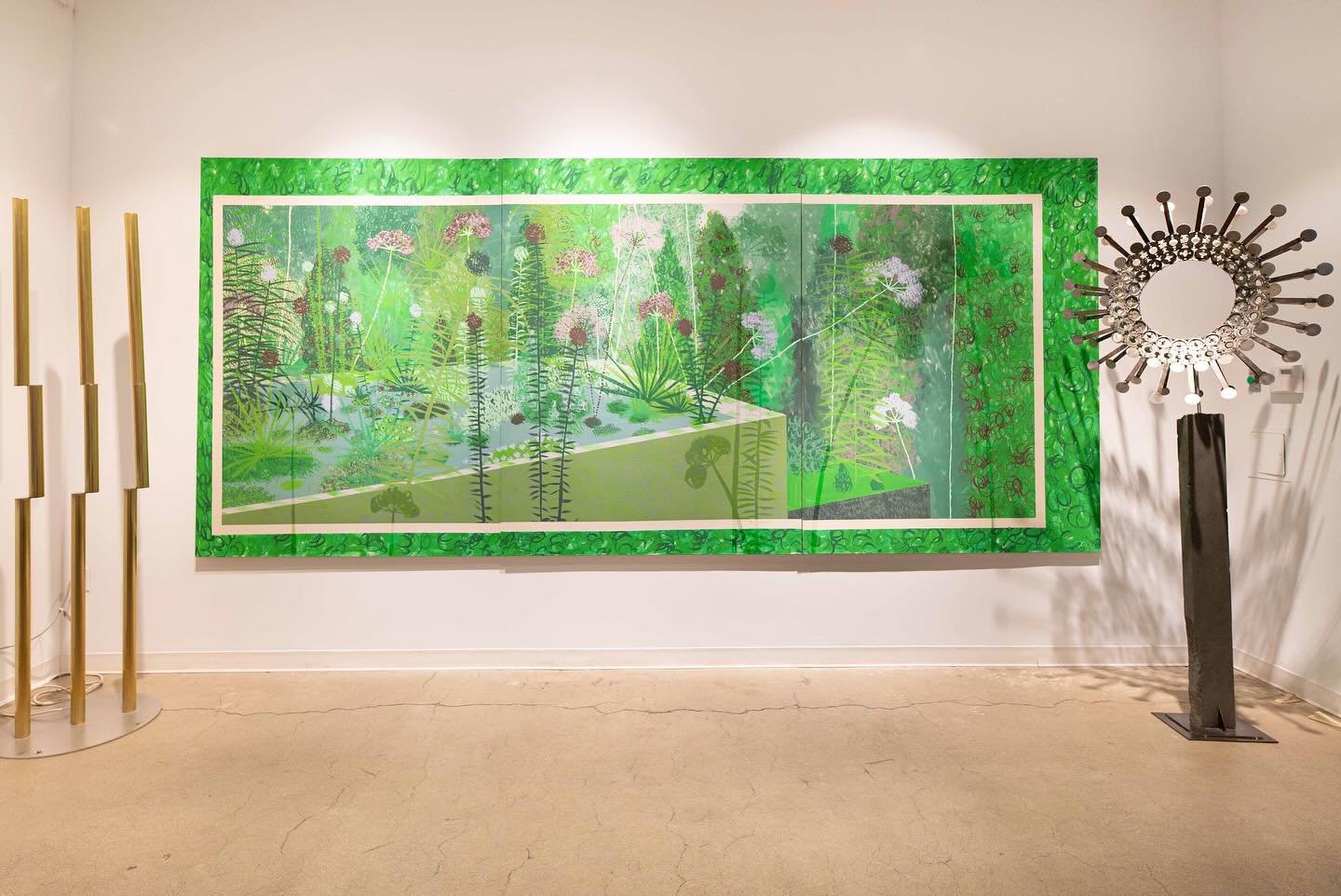 New to Boston Art, Sandra Strēle&rsquo;s monumental painting, Nostalgia XIII! ✨🍃

Both whimsical and serious, Strēle&rsquo;s work is based in traditional representative painting, guiding the viewer through a layered experience. The playfulness of he