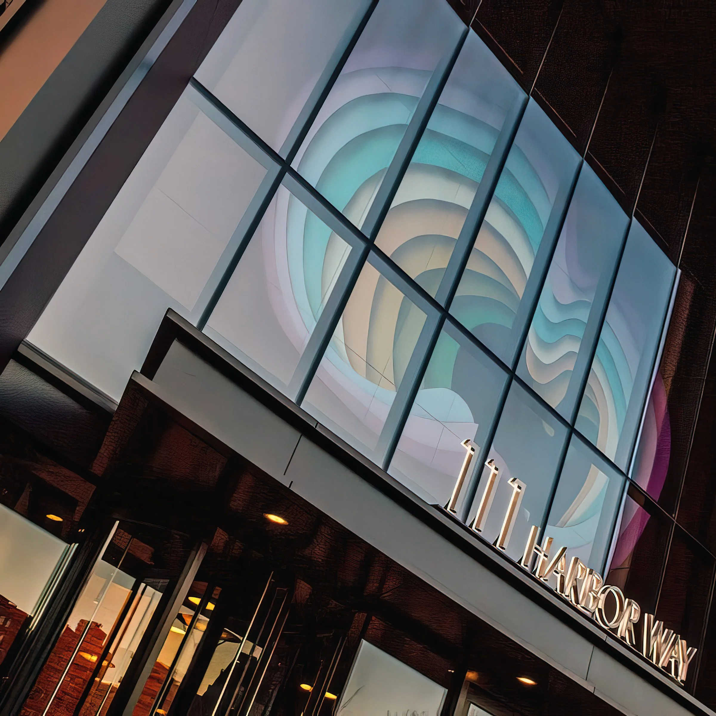 A three-dimensional mural by artist 1010 in front of the Amazon headquarters in Boston.