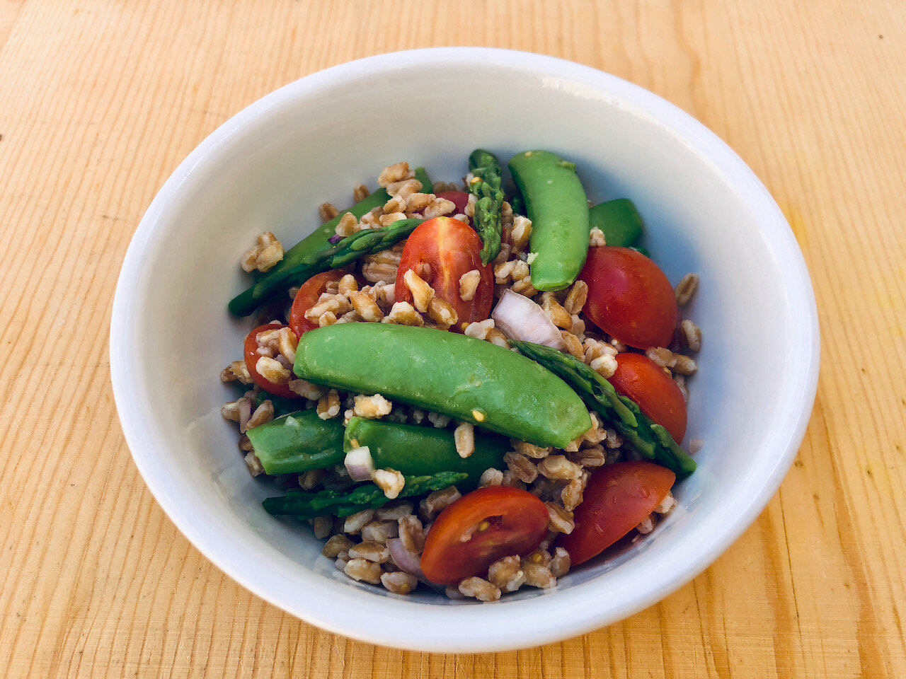 Farro Salad with Sugar Snap Peas