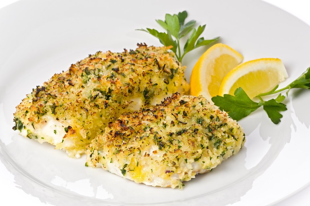 Roasted Cod with Lemon Garlic Bread Crumbs