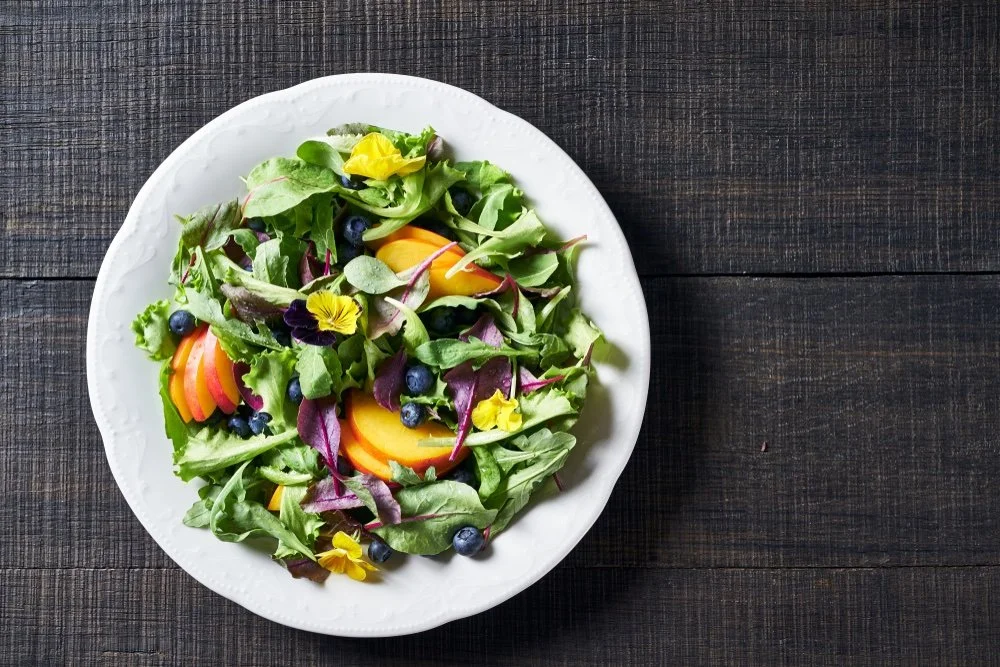 Peach &amp; Blueberry Spring Spinach Salad