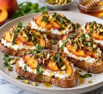 Crostini with Grilled Peaches