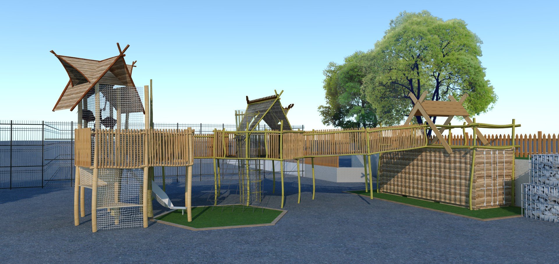 Viking village 3D drawing
