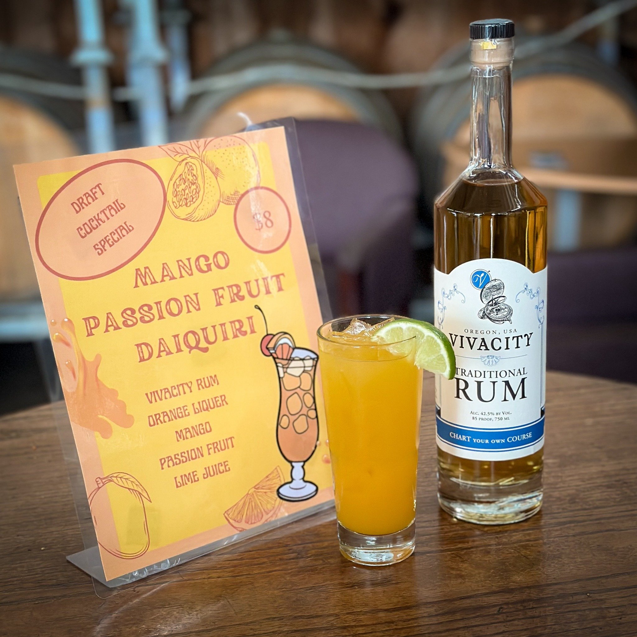 This week&rsquo;s draft cocktail special is Mango Passion Fruit Daiquiri. A perfect drink for our upcoming warmer weather! 🍹