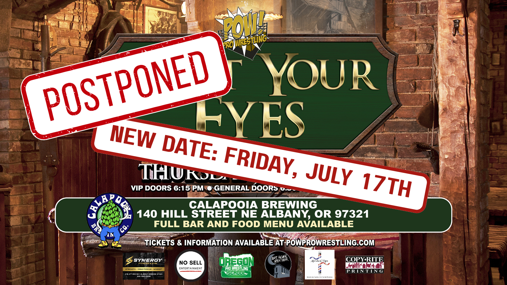 POSTPONED - POW! Pro-Wrestling Show: 'Feast Your Eyes'