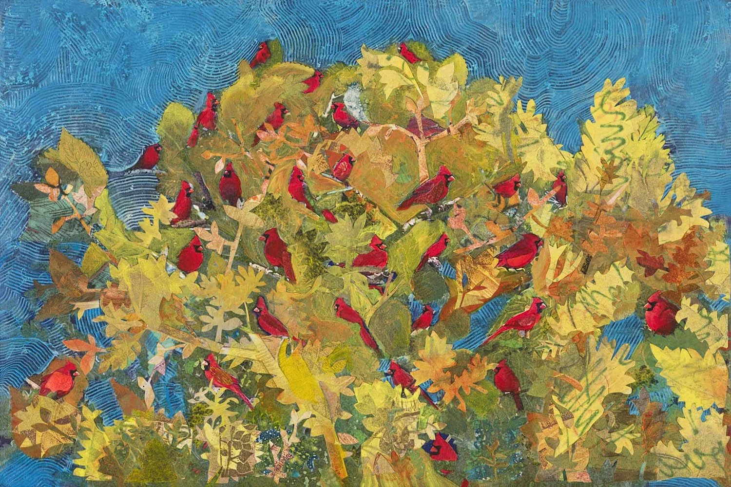 burning bush 200 dpi 5x7 mixed media Douglas E. Taylor.jpg