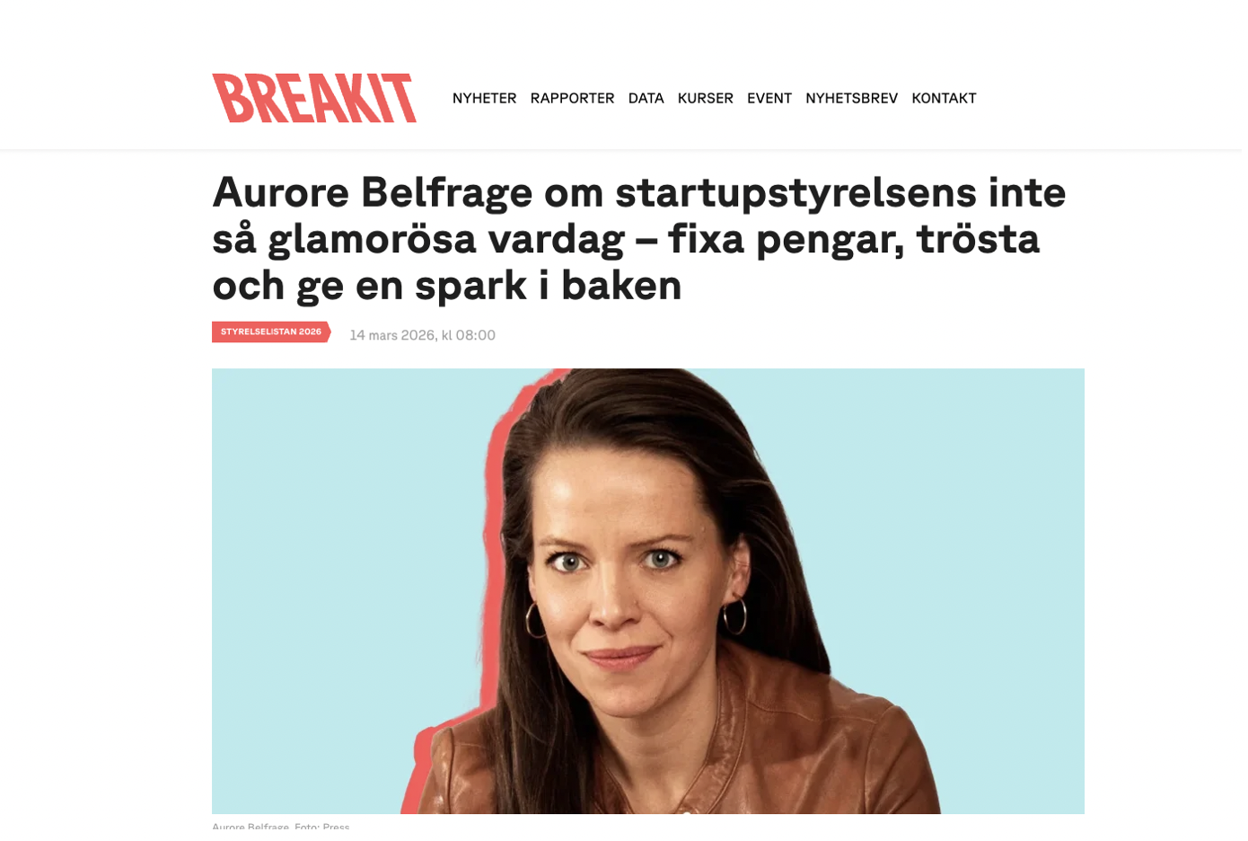 Intervju: Aurore Belfrage om startupstyrelsens inte så glamorösa vardag