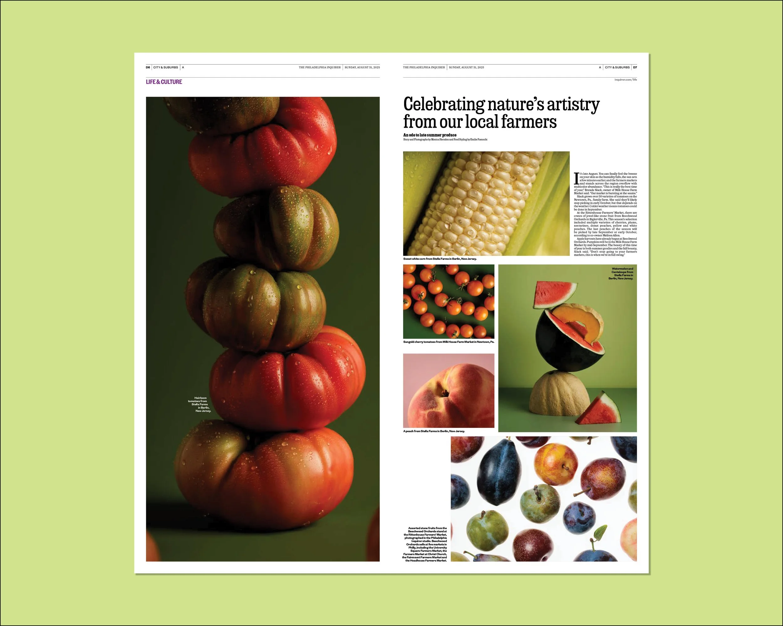 THE PHILADELPHIA INQUIRER | ART DIRECTION & DESIGN | PHOTO BY MONICA HERNDON | FOOD STYLING BY EMILIE FOSNOCHT