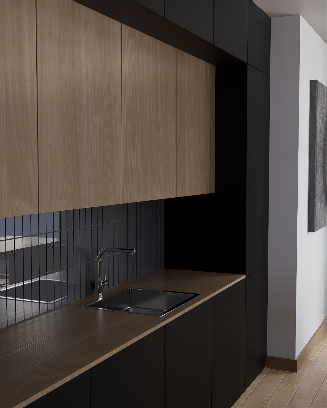 "The end of white kitchens: Why matte black and wood are the new standard of luxury."