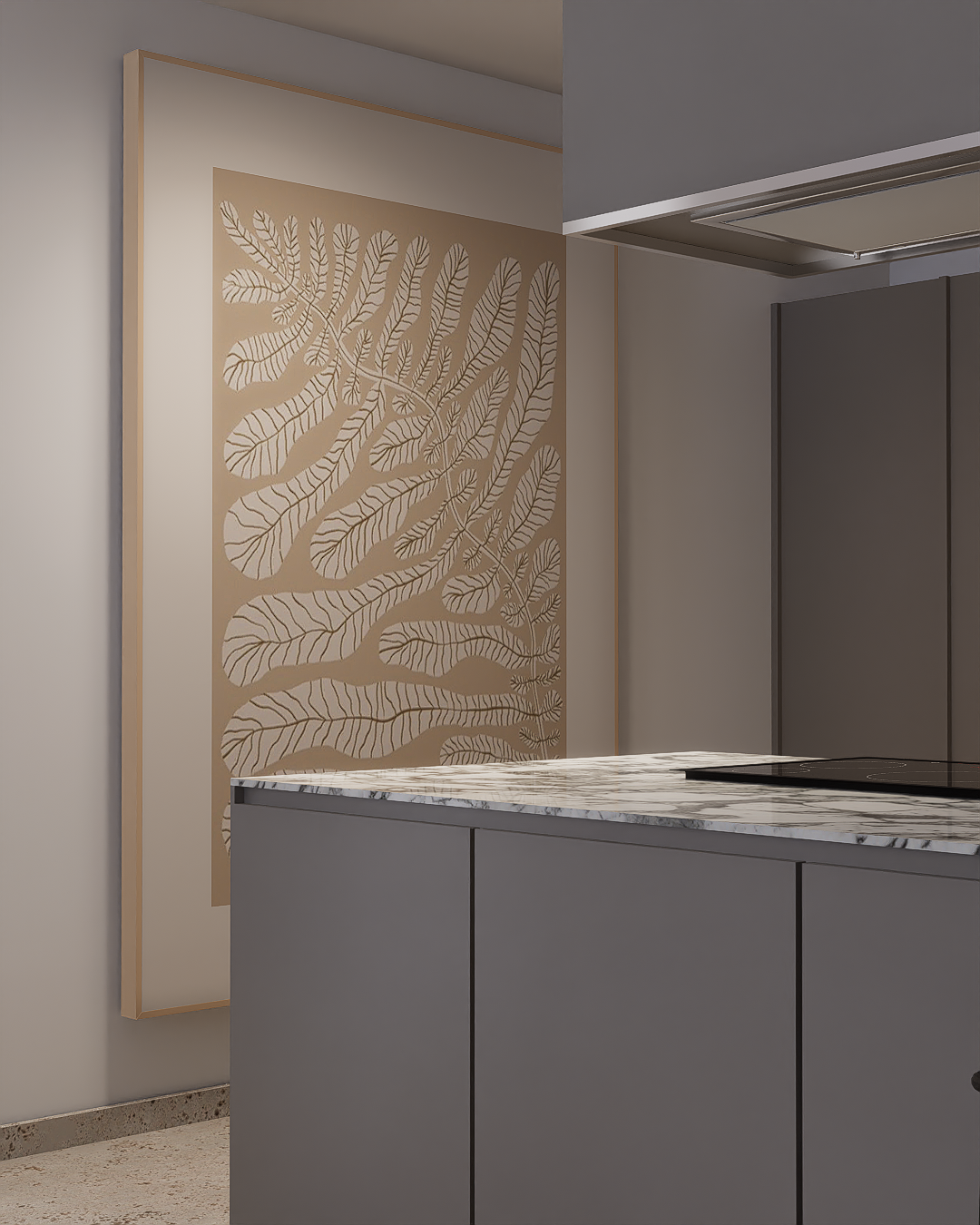 "The end of the conventional: How a stone 'Statement Island' dictates the rhythm of a home."