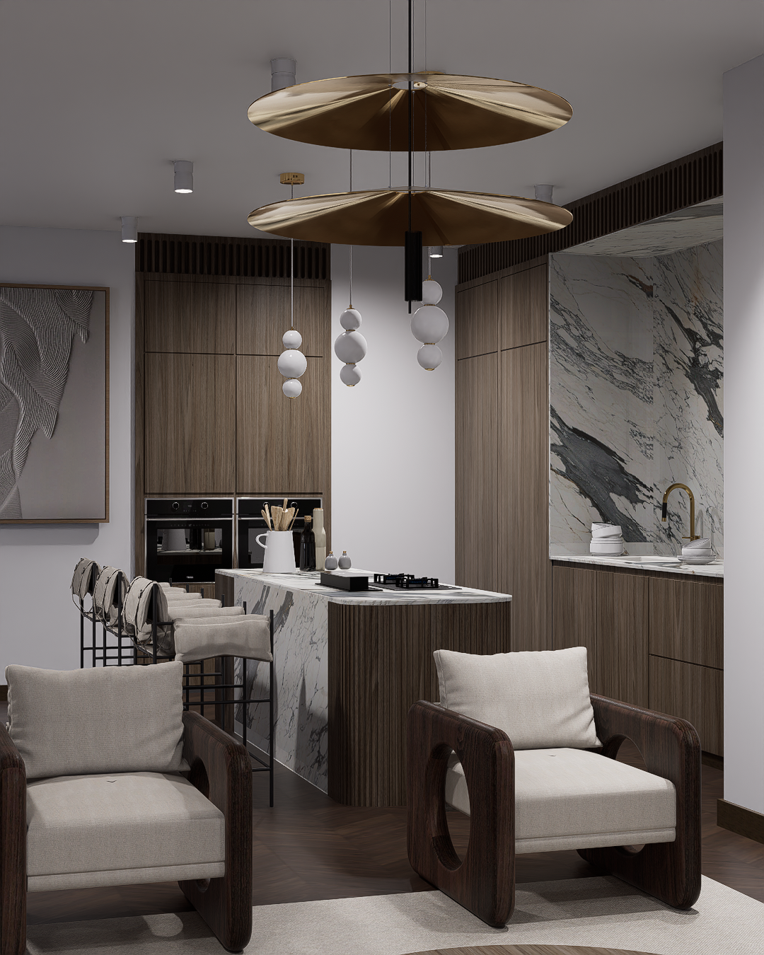 "From functional to monumental: How natural stone redefines the kitchen landscape." | Project a+s, Avivia, Mexico by ATLANTICO ARQS