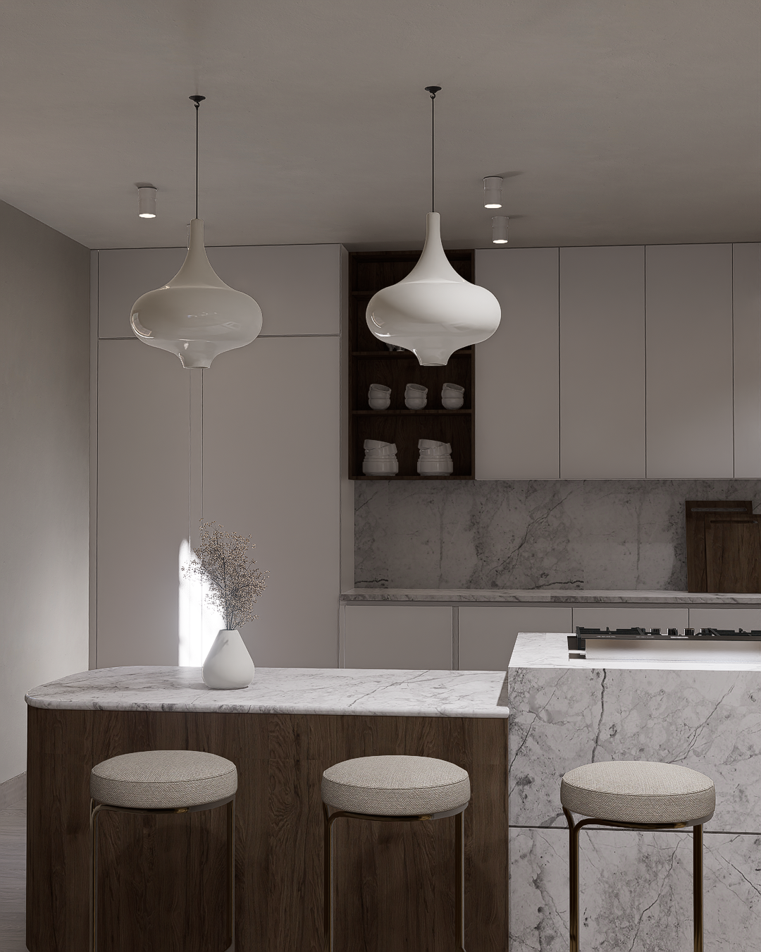 Secrets Designers Use to Create Luxury Kitchens | Marble &amp; Warm Minimal Style