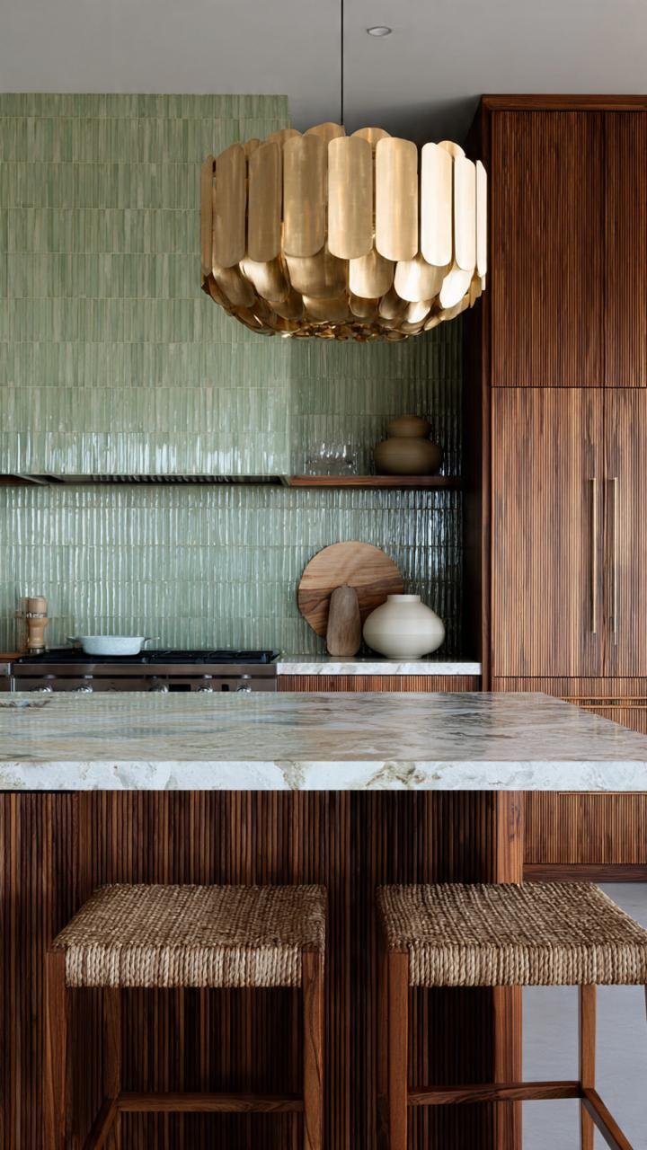 10 Eclectic Kitchen Design Ideas | Bold Materials, Sculptural Lighting &amp; Warm Contemporary Interiors