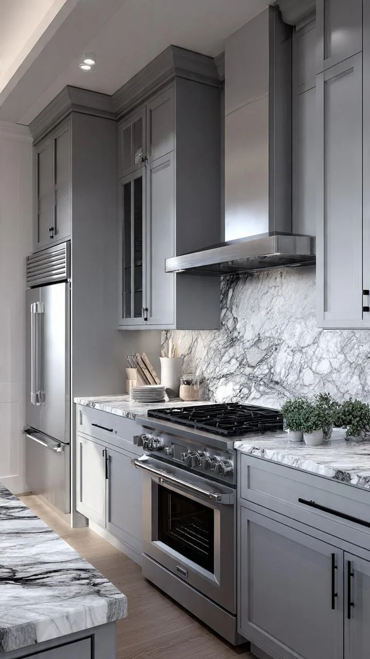 12 Gray and Marble Kitchen Ideas to Inspire You and Elevate Your Dream Home
