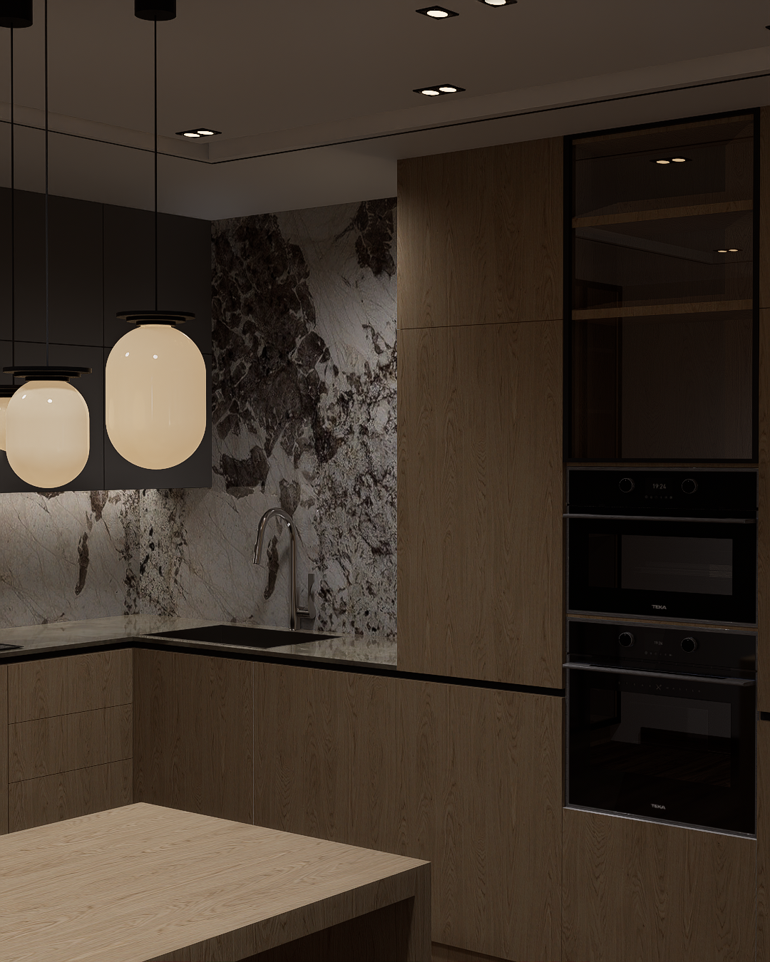 Dramatic Minimalism: Why Veined Marble and Wood Contrast Will Define 2026 Interiors