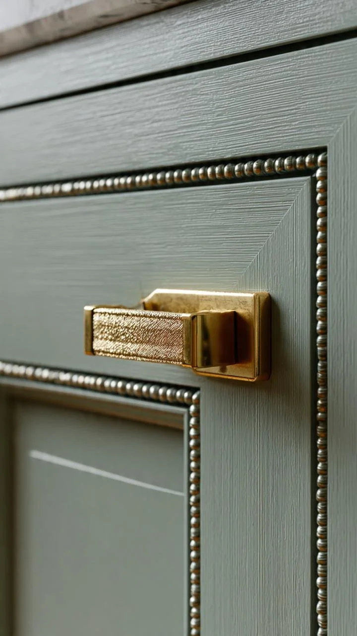 Premium Cabinetry Details: The Timeless Charm of Green and Gold