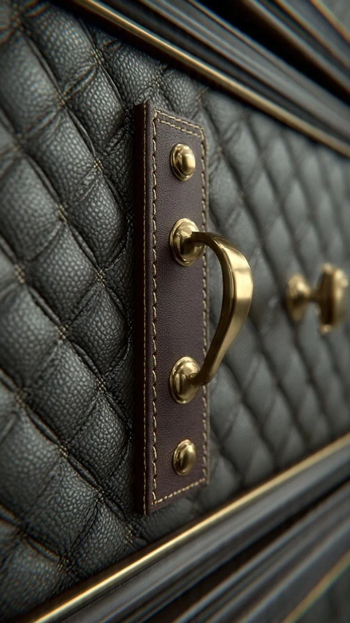 Leather and Aged Gold: Haute Couture Textures Applied to Furniture