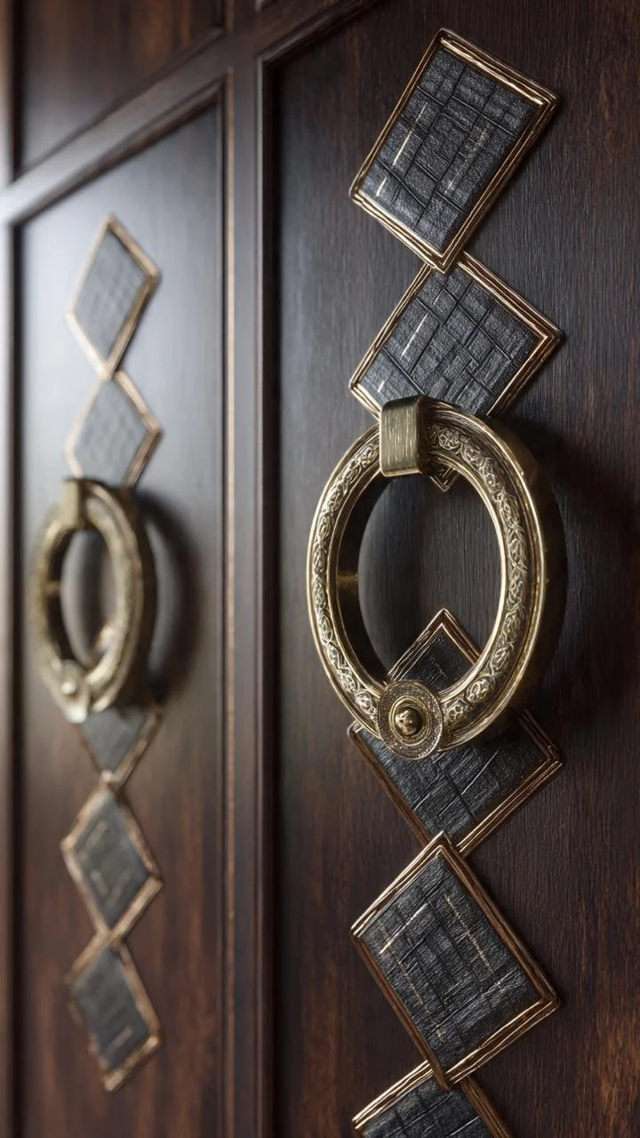 Imperial Geometry: Brass Hardware on Diamond Marquetry