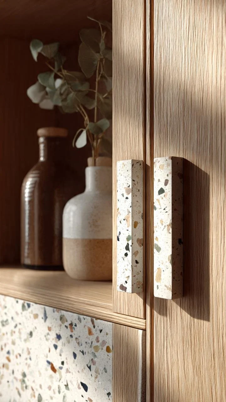 Terrazzo &amp; Light Oak: The Modern Contrast of Mineral Flecks