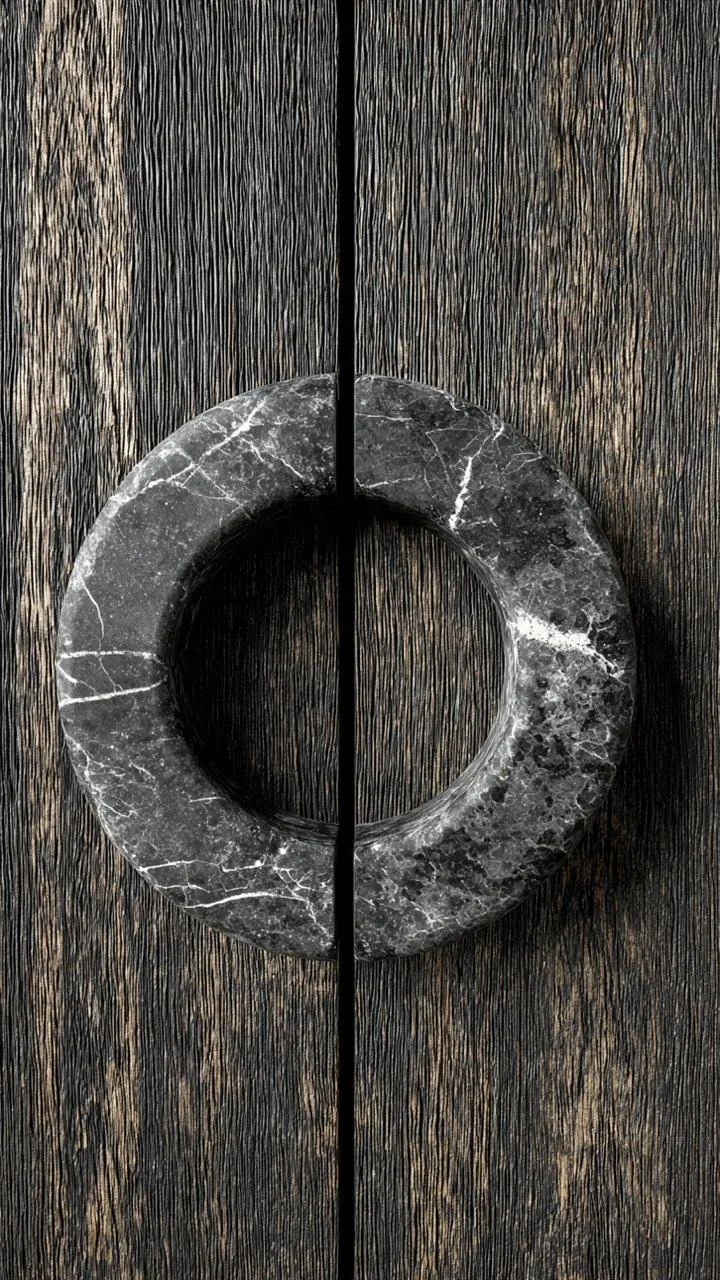 Dark Luxury: Nero Marquina Marble and Charred Wood Textures
