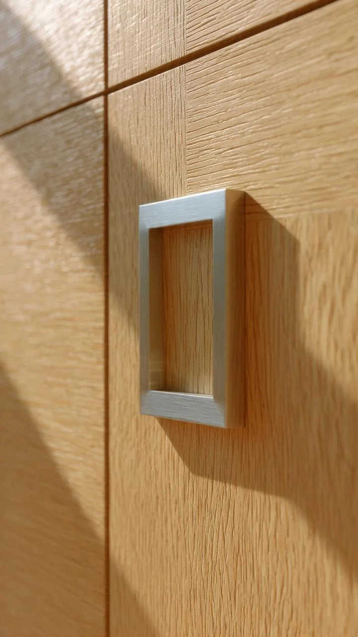 Minimalist Oak and Silver Hardware Architecture