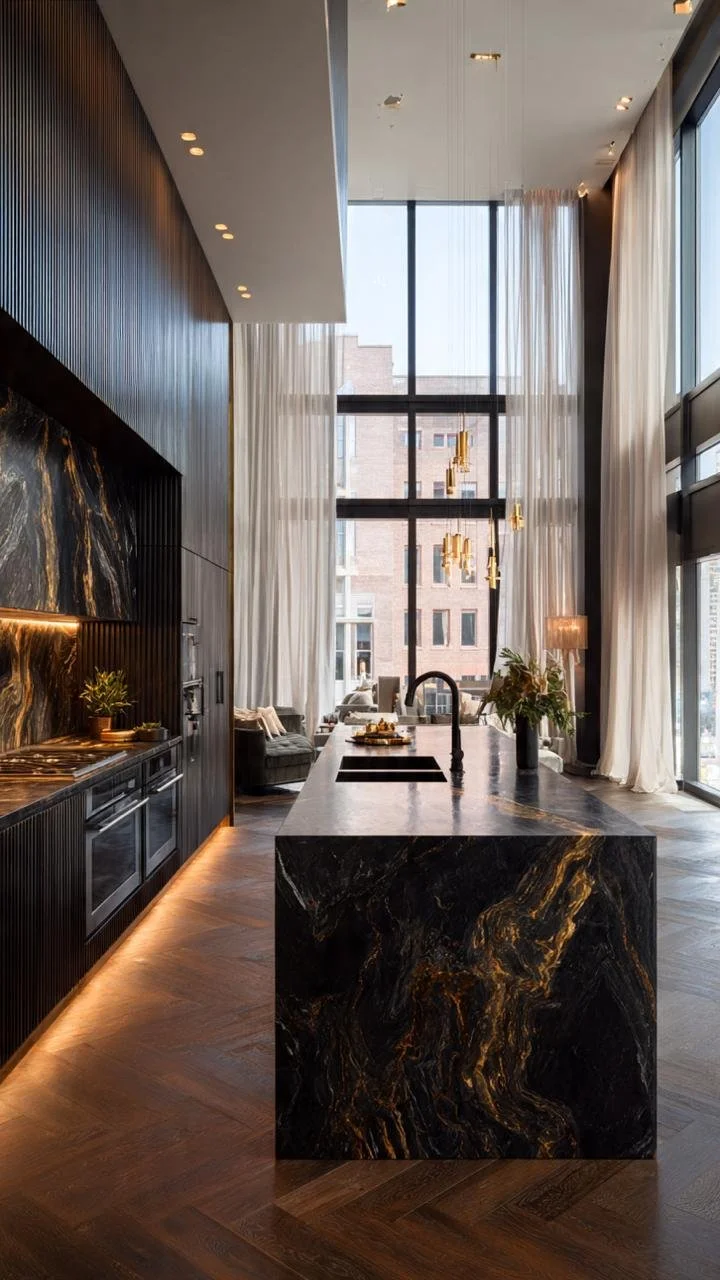 Luxury Noir: The Ultimate Dramatic Contemporary Kitchen